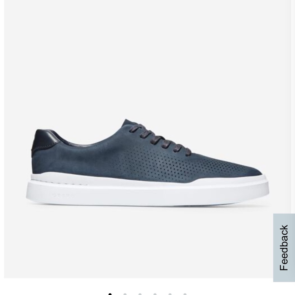 Men’s Cole Haan GrandPro Rally Laser Cut Sneaker Navy Nubuck. Size 9M